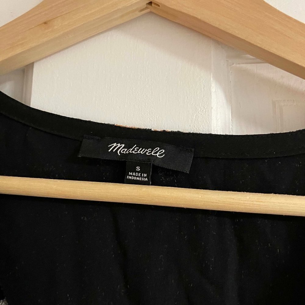 Madewell Velvet Tulip-Sleeve Ruffle Top in Petite Blooms - SMALL - Picture 6 of 10